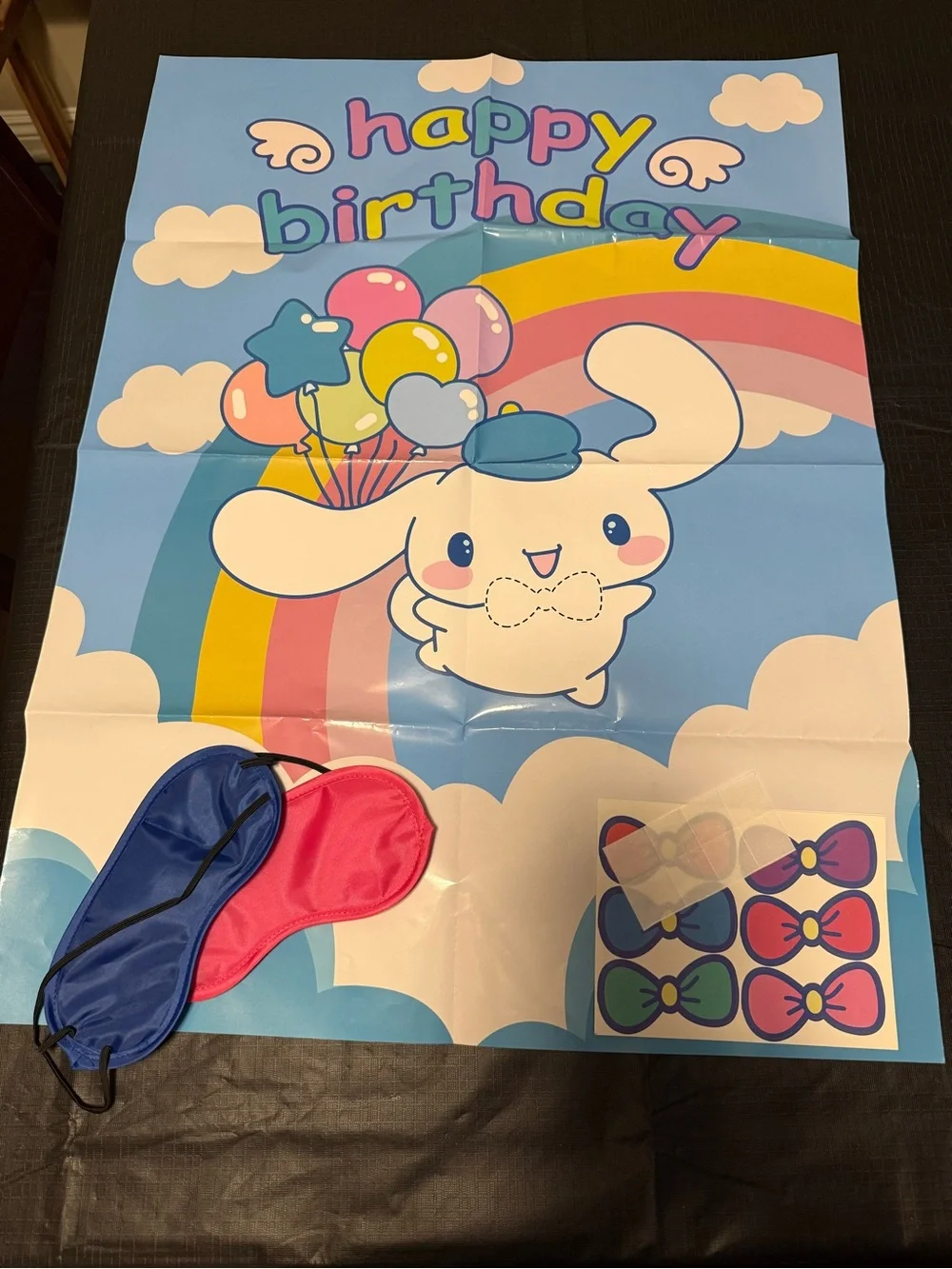Sanrio Cinnamoroll Birthday Pin-the-Bow Party Game - Rare